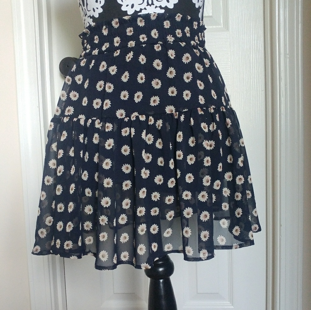 Navy Blue Flowy Skirt